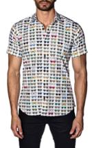 Men's Jared Lang Sunglasses Print Sport Shirt, Size - White