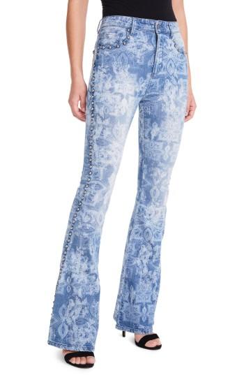 Women's Afrm Taylor Studded High Waist Flare Jeans - Blue