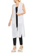 Women's Vince Camuto Long Linen Knit Vest, Size - White