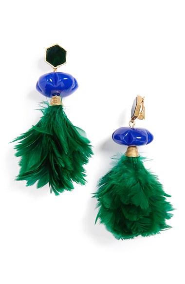 Women's Tory Burch Feather Drop Earrings