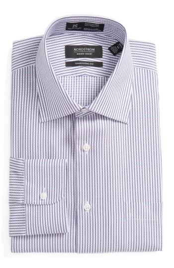 Men's Nordstrom Men's Shop Smartcare(tm) Traditional Fit Check Dress Shirt .5 - 36 - Purple