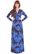 Women's Olian 'katherine' Print Maternity Maxi Dress - Blue