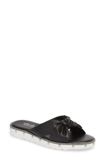 Women's Charles By Charles David Snap Slide Sandal M - Black