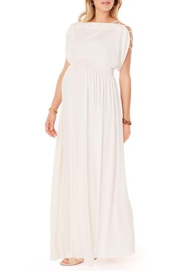 Women's Ingrid & Isabel Smocked Empire Waist Maternity Maxi Dress - White