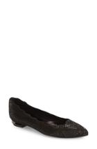 Women's French Sole 'tequila' Scalloped Flat M - Black