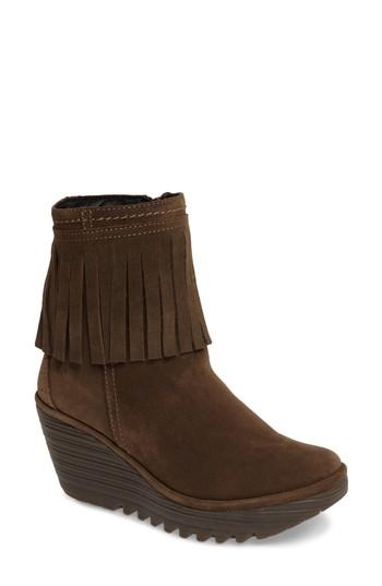 Women's Fly London Yagi Fringe Boot .5-8us / 38eu - Brown