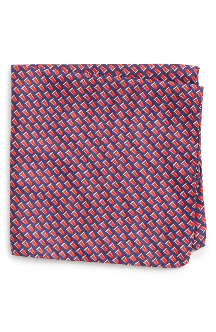 Men's Lazyjack Press Re-rack Silk Pocket Square, Size - Blue