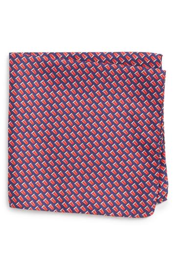 Men's Lazyjack Press Re-rack Silk Pocket Square, Size - Blue