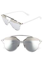 Women's Dior So Real Studded 59mm Brow Bar Sunglasses - Palladium/ White