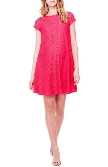 Women's Ingrid & Isabel Lace Shift Maternity Dress - Red