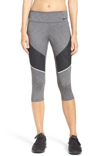 Women's Nike Power Legendary Training Capris - Grey