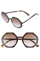 Women's Fendi 51mm Retro Octagon Sunglasses - Brown