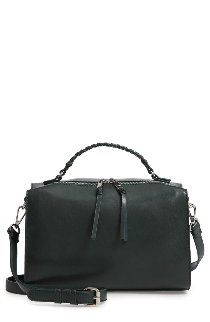 Bp. Whipstitch Handle Faux Leather Crossbody Bag - Green