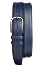 Men's Mezlan Leather Belt - Med Blue