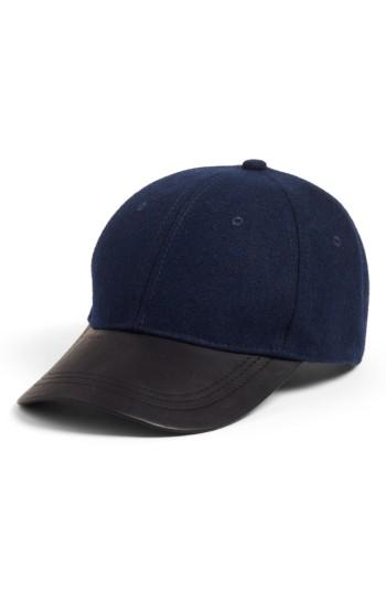 Women's Treasure & Bond Faux Leather Brim Baseball Cap - Blue