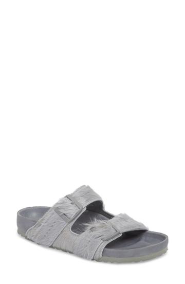 Women's Birkenstock X Rick Owens Arizona Genuine Calf Hair Slide Sandal -4.5us / 35eu - Grey