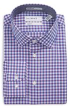 Men's Calibrate Trim Fit Check Dress Shirt 32/33 - Purple