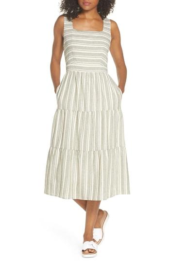 Women's First Monday Sleeveless Stripe Midi Dress - Green