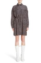 Women's Kenzo Print Silk Shirtdress Us / 38 Fr - Black