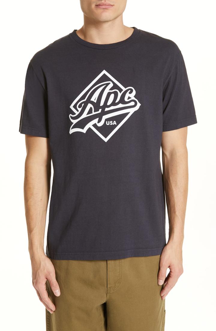 Men's A.p.c. Tremaine Logo T-shirt - Blue