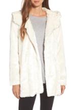 Women's Vince Camuto Hooded Faux Fur Coat - White