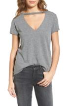 Women's Pam & Gela Cutout V-neck Tee, Size - Grey
