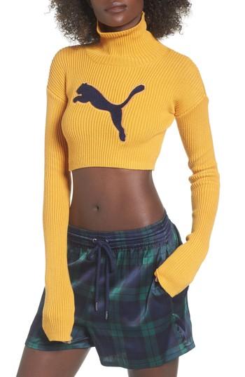 Women's Fenty Puma By Rihanna Crop Turtleneck - Orange