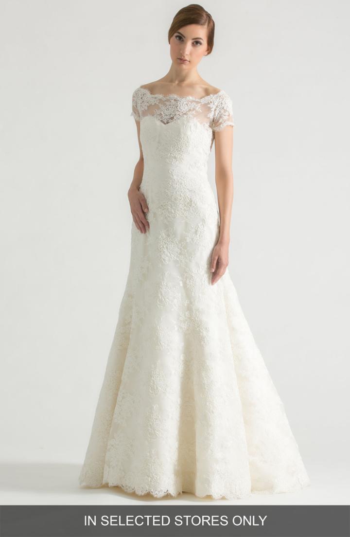 Women's Sareh Nouri Clara Low Back Lace Gown, Size - Ivory
