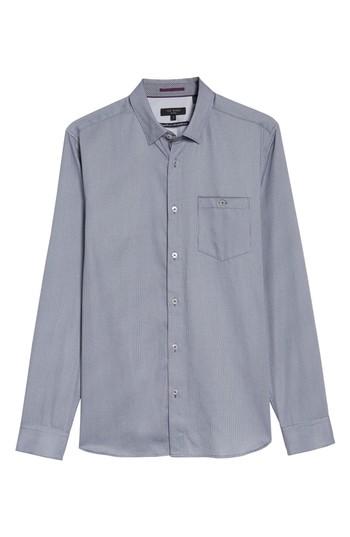 Men's Ted Baker London Kerr Slim Fit Dot Print Sport Shirt (xxl) - Blue