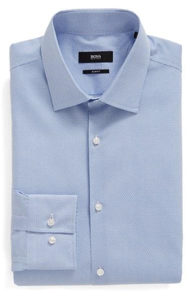 Men's Boss Slim Fit Geometric Dress Shirt