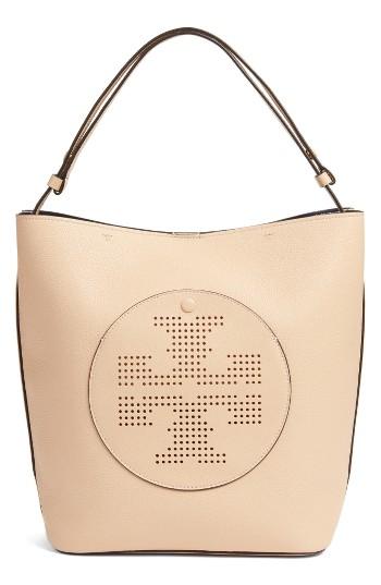 Tory Burch Perforated Logo Leather Hobo -