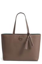 Tory Burch Mcgraw Leather Tote - Grey