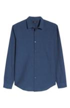 Men's Theory Murrary Indy Regular Fit Solid Cotton & Linen Sport Shirt