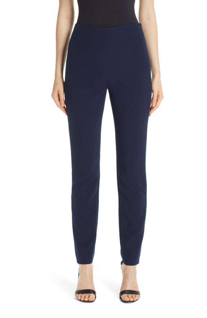 Women's St. John Collection Bella Double Weave Ankle Pants - Blue