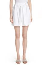 Women's St. John Collection Stretch Twill Tie Front Shorts, Size - White
