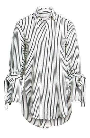 Women's Bishop + Young Stripe Tie Sleeve Blouse - Black