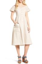 Women's Wayf Perry Linen Blend Midi Dress - Beige
