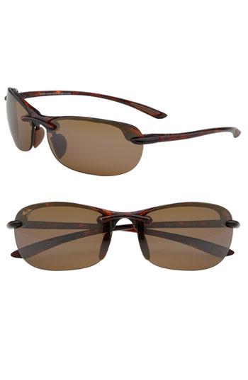 Women's Maui Jim Hanalei 64mm Polarizedplus2 Rimless Sunglasses - Tortoise