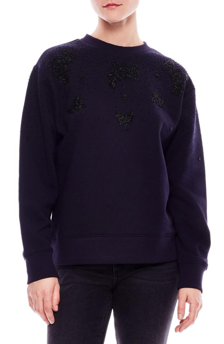 Women's Moon River Tulle Ruffle Velour Pullover