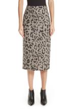 Women's Max Mara Thomas Leopard Jacquard Wool Skirt