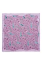 Men's Eton Paisley Cotton Pocket Square, Size - Purple
