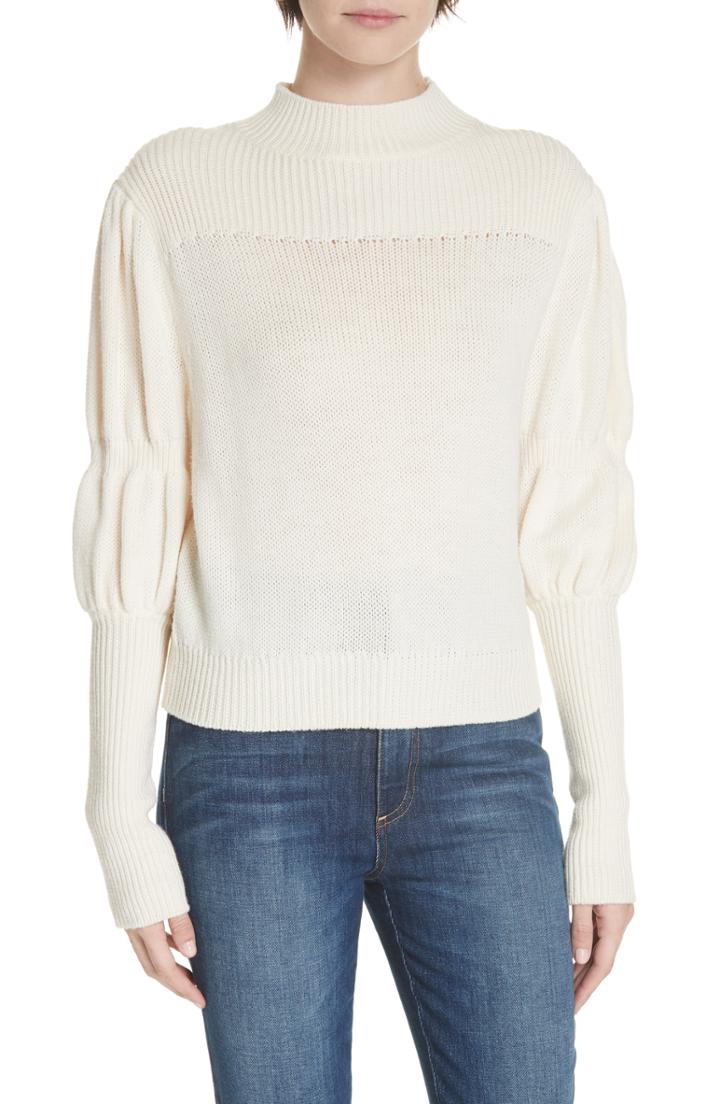 Women's Derek Lam 10 Crosby Puff Sleeve Sweater - Ivory