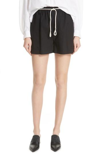 Women's Vince Rope Tie Linen Blend Shorts - Black