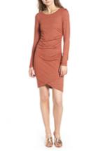 Women's Leith Ruched Long Sleeve Dress - Burgundy