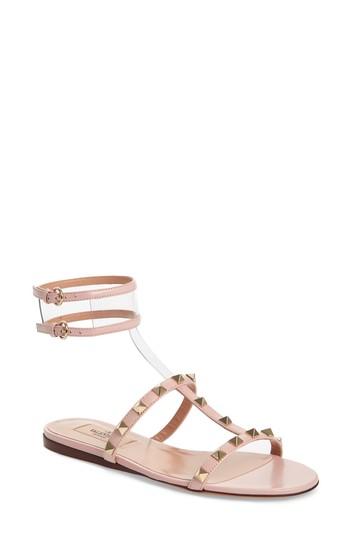 Women's Valentino Garavani Moonwalk Rockstud Sandal Us / 35eu - Pink