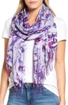 Women's Nordstrom Marble Tissue Wool & Cashmere Scarf, Size - Purple