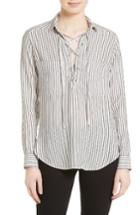 Women's The Kooples Stripe Lace-up Top - Ivory