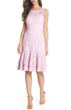 Women's Eliza J Flounce Hem Lace Dress - Pink
