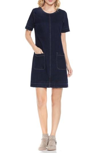Women's Two By Vince Camuto Release Hem Denim Dress, Size - Blue