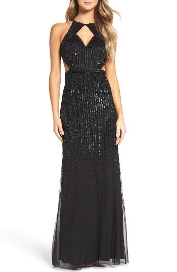Women's Adrianna Papell Beaded Halter Gown